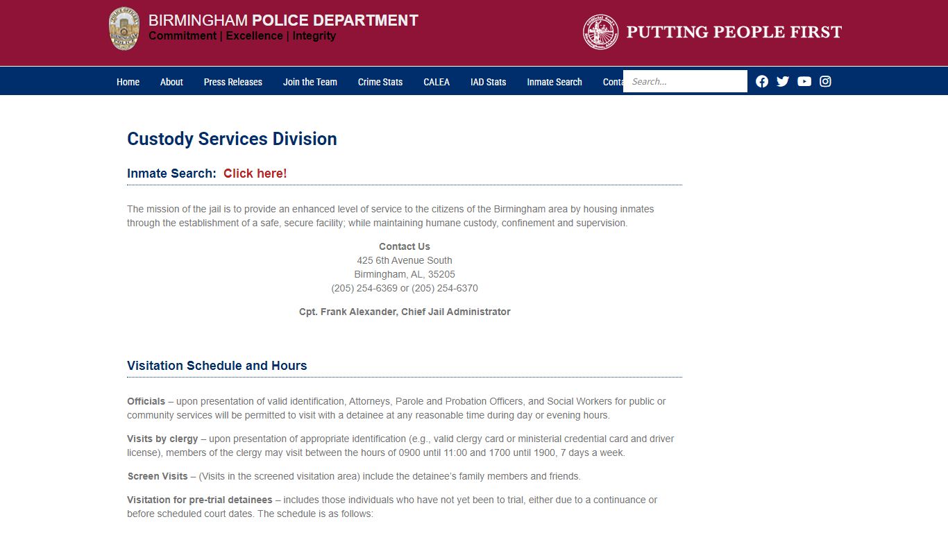 Jail | Birmingham Police Department